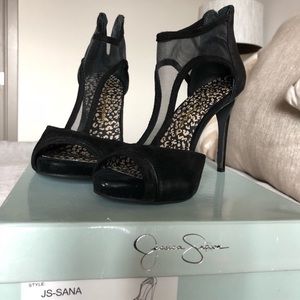 Jessica Simpson Sana Black Suede Heels Size 7